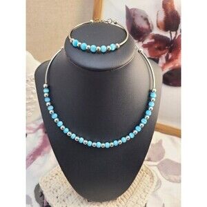 Nomination Italy Bracelet & Necklace Set – Turquoise Silver Beads, Gift Box